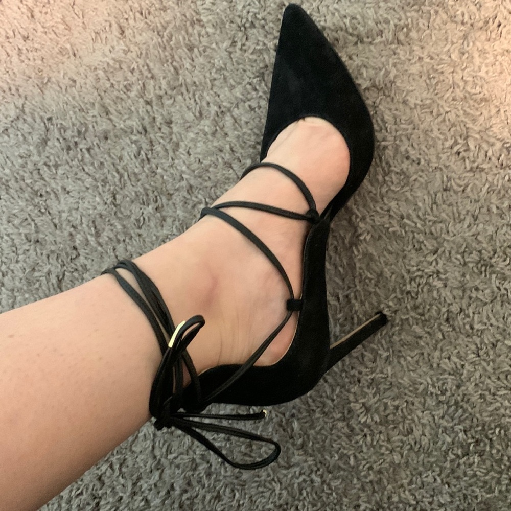 Sam Edelman Black Lace-Up Heels